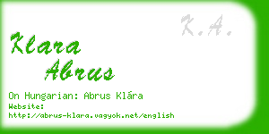 klara abrus business card