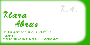 klara abrus business card